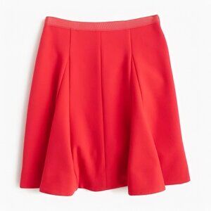 J. Crew - Flared Fluted Circle Mini Skirt Crinkle Crepe Size 6 Red Pink